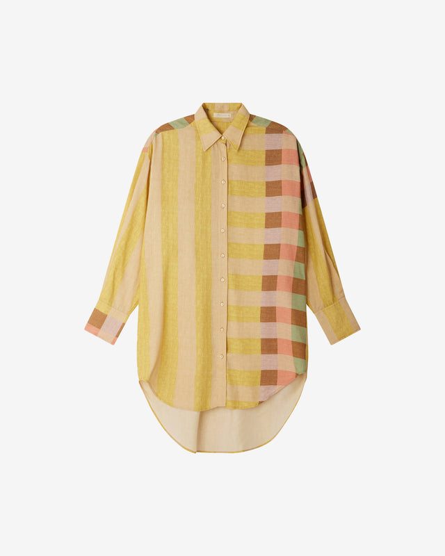 Chemise en soie sauvage jaune fine et naturelle - Chemises & tops Mes Demoiselles - Image 1