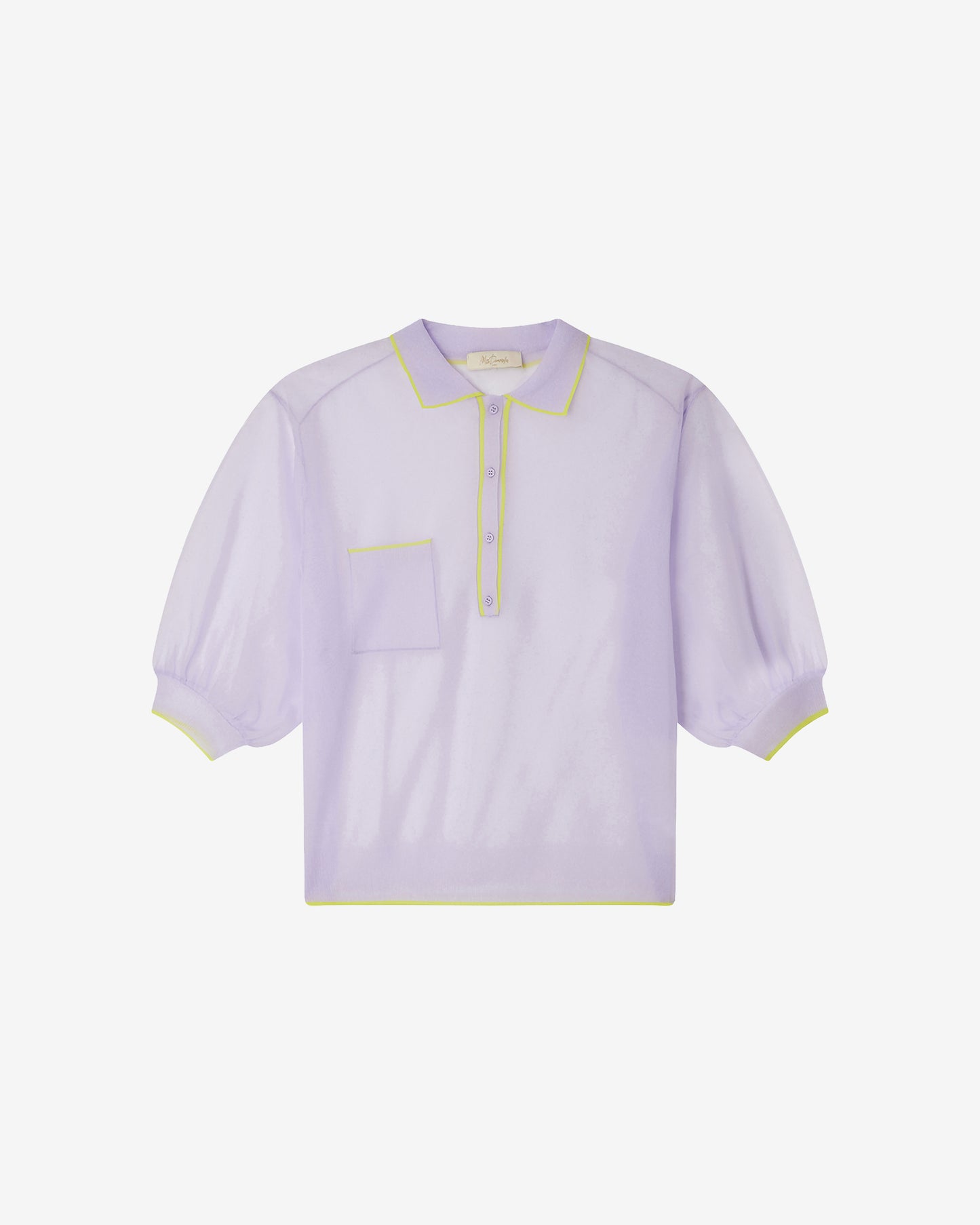 Top Glesni - Violet : Top polo lilas transparent et irrisé Mes Demoiselles