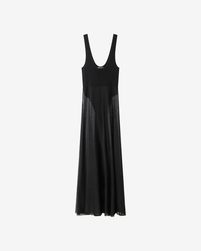 Robe Lilio - Noir : Robe délicate avec body intégré et fil transparent noir Mes Demoiselles - Dernière image