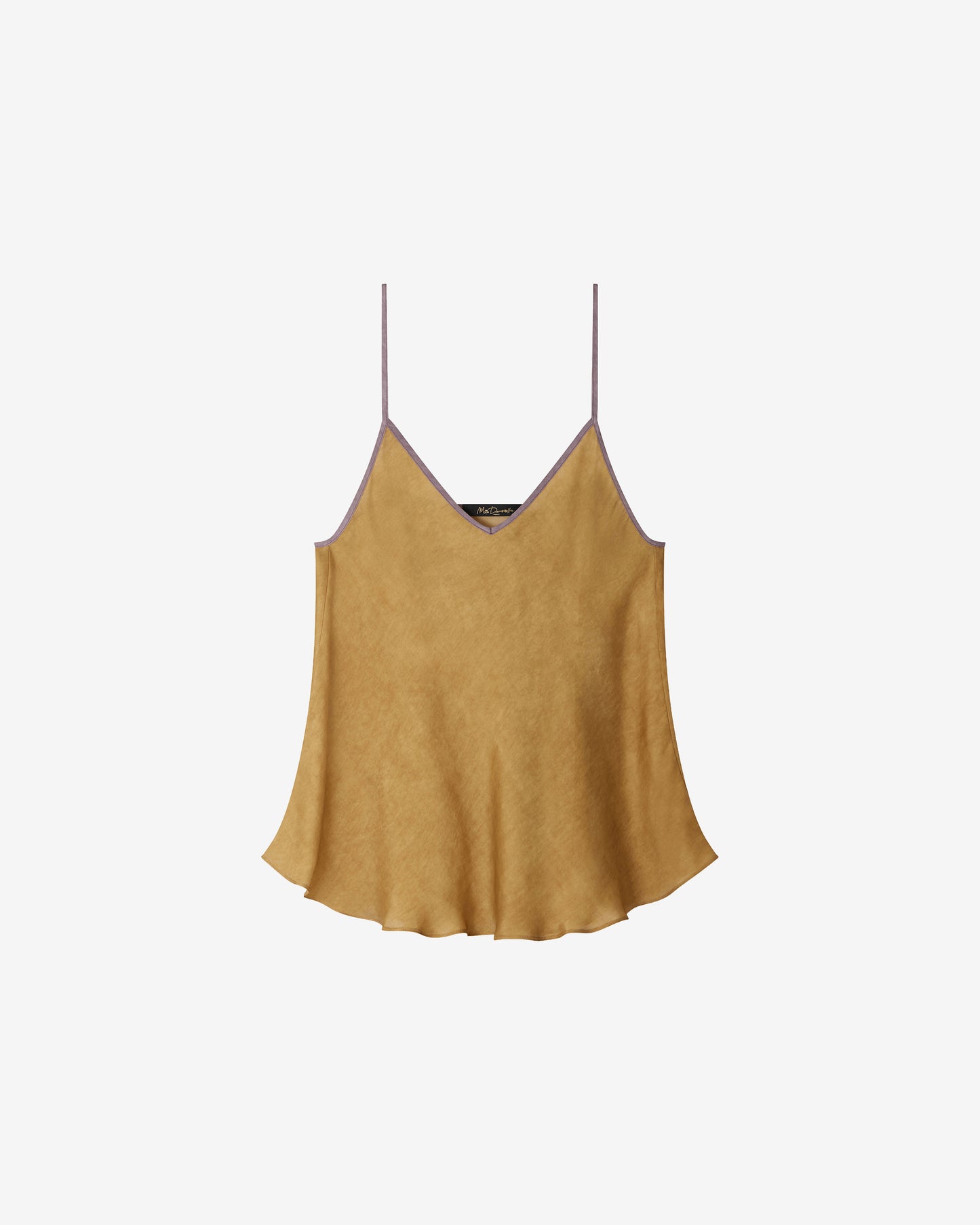 Top Mila - Ocre : Top en soie ocre fines bretelles Mes Demoiselles