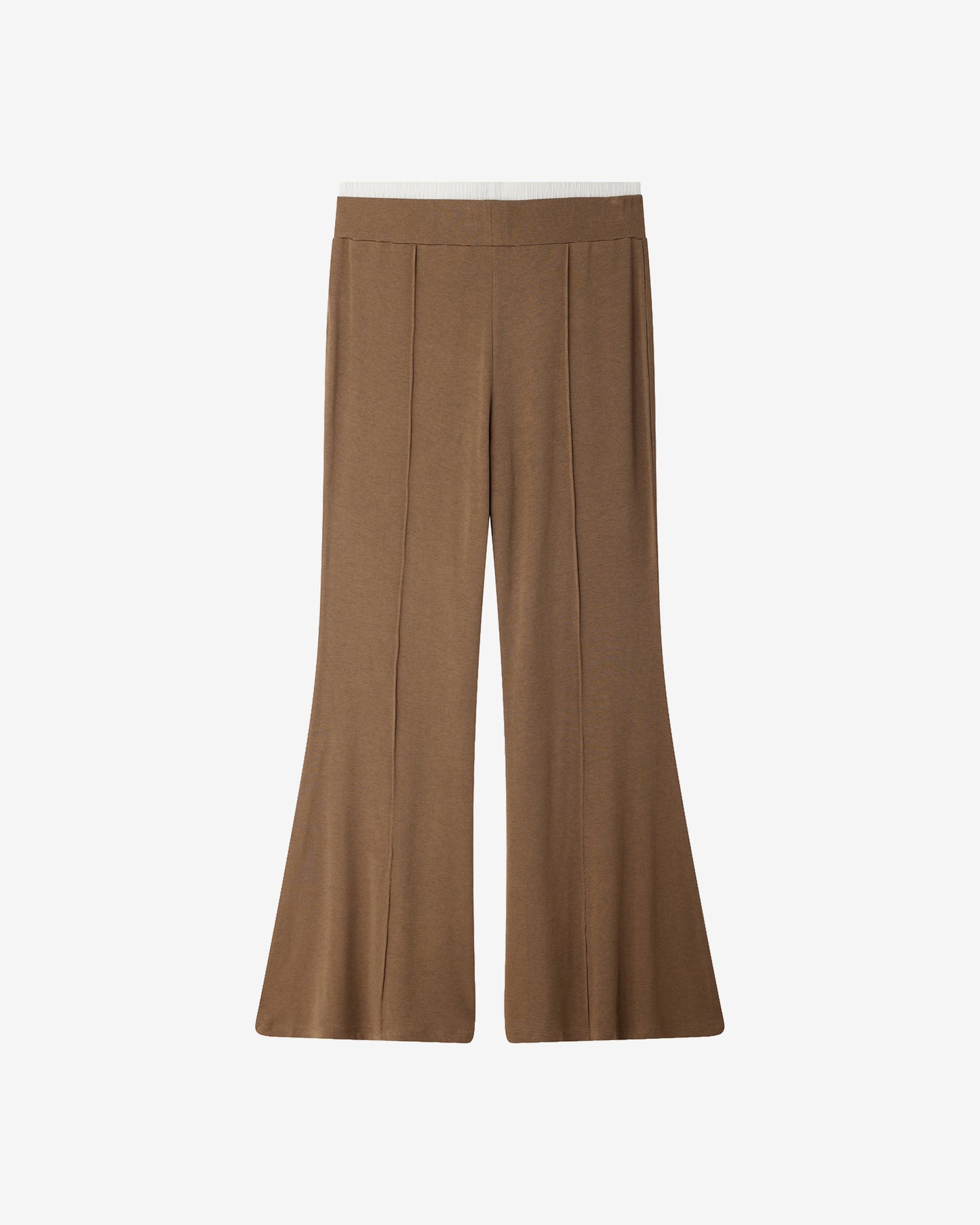 Pantalon Ibyscus - Marron Olive : Pantalon jersey kaki élégant Mes Demoiselles