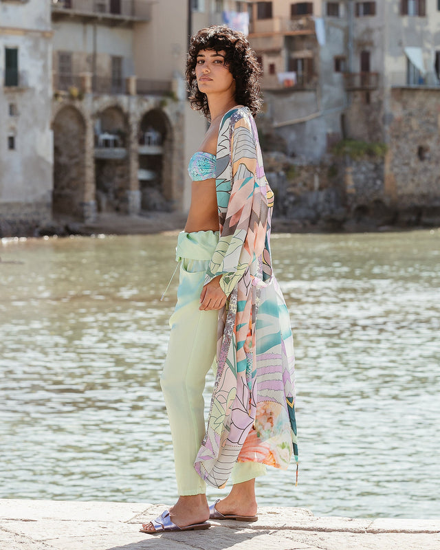 Doux pantalon saroual en satin de soie - Pantalons & combinaisons Mes Demoiselles - Image 1