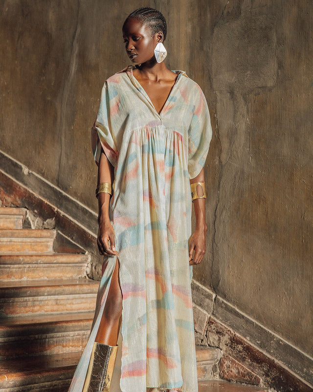 Robe longue souple en coton lurex - Robes Mes Demoiselles - Image 1