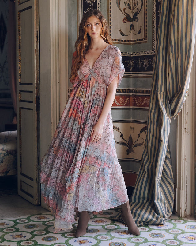Robe longue féminine en viscose crinkled - Robes Mes Demoiselles - Image 2