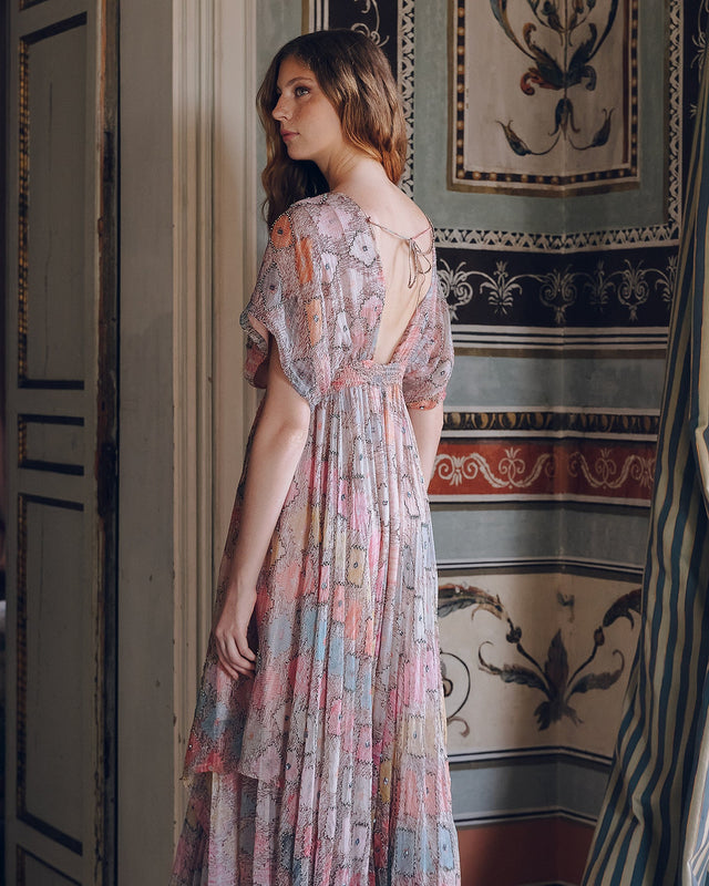 Robe Ormay - Rose : Robe longue féminine en viscose crinkled Mes Demoiselles - Image 3