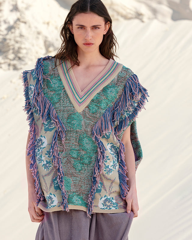 Débardeur en maille jacquard tissées - Pulls & gilets Mes Demoiselles - Image 2