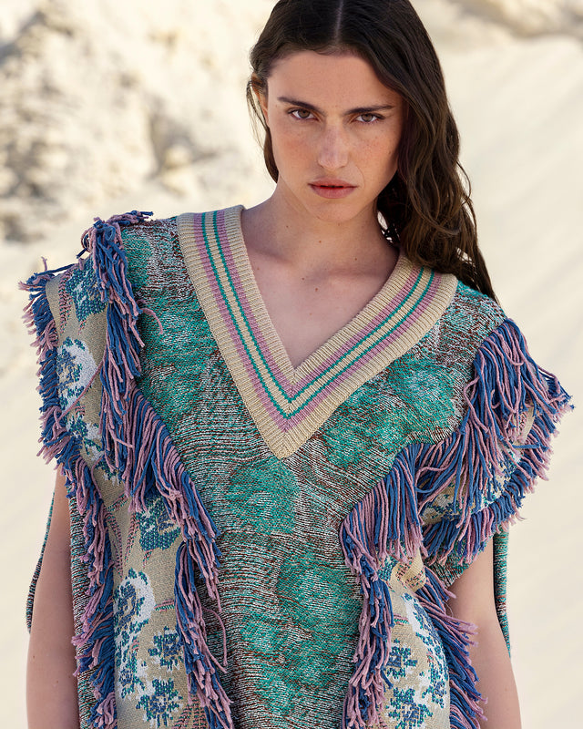 Pull Squall - Vert : Débardeur en maille jacquard tissées Mes Demoiselles - Image 3