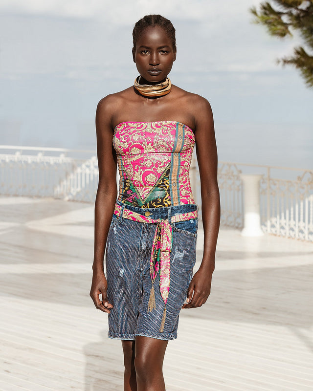Bermuda avec micro strass bronze - Jupes & shorts Mes Demoiselles - Image 2
