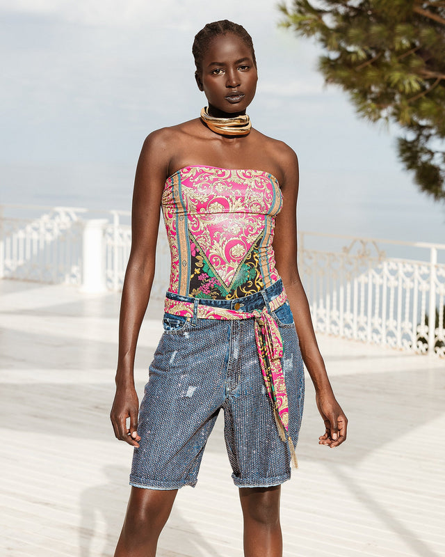 Bermuda avec micro strass bronze - Jupes & shorts Mes Demoiselles - Image 3
