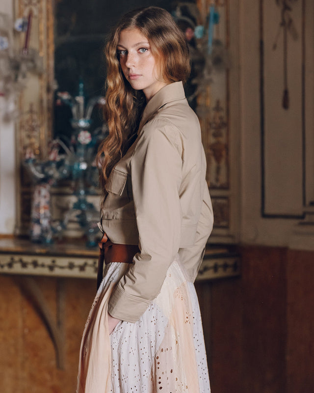 Blouson court sable en popeline de coton craquante - Manteaux & vestes Mes Demoiselles - Image 2