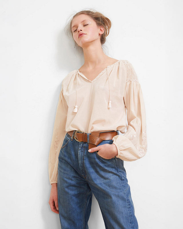 Hagar Blouse - Nude - Image 1