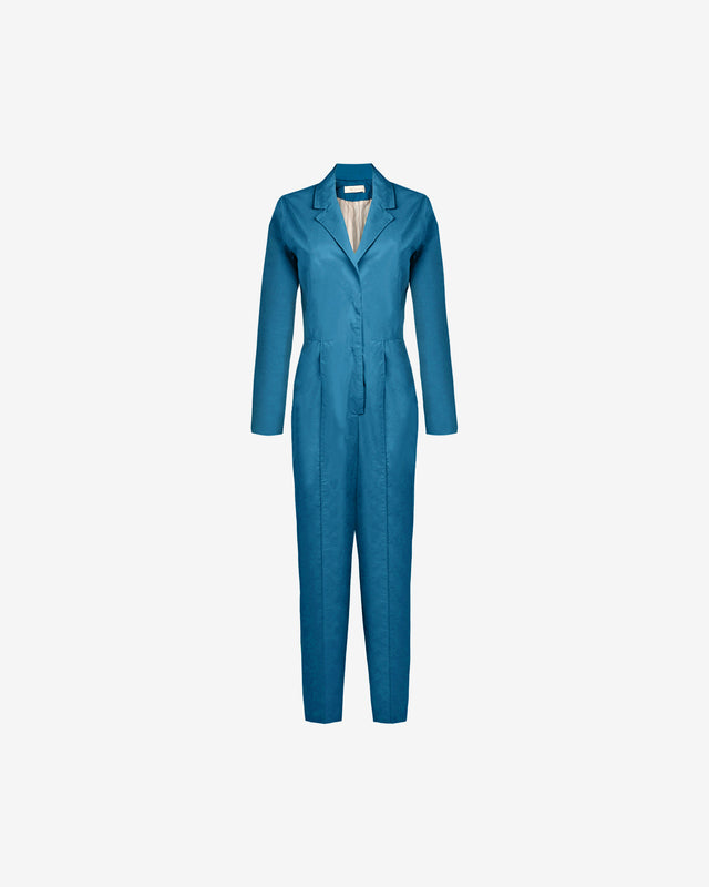 Combinaison bleue, chic et moderne, coupe ajustée, élégance sans effort - Pantalons & combinaisons Mes Demoiselles - Image 1