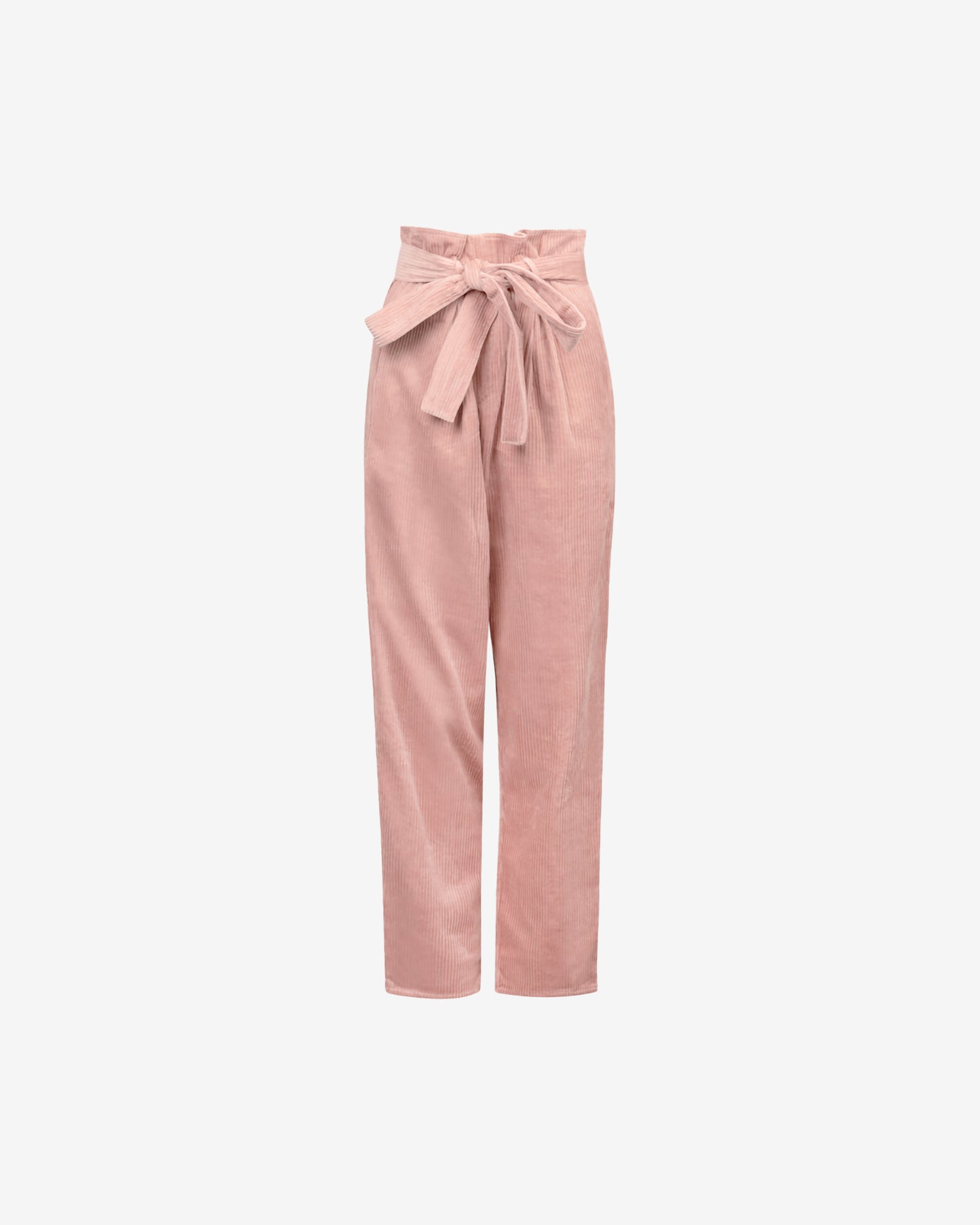 Pantalon Clayde - Nude : Pantalon velours côtelé nude, taille haute, chic et droit Mes Demoiselles