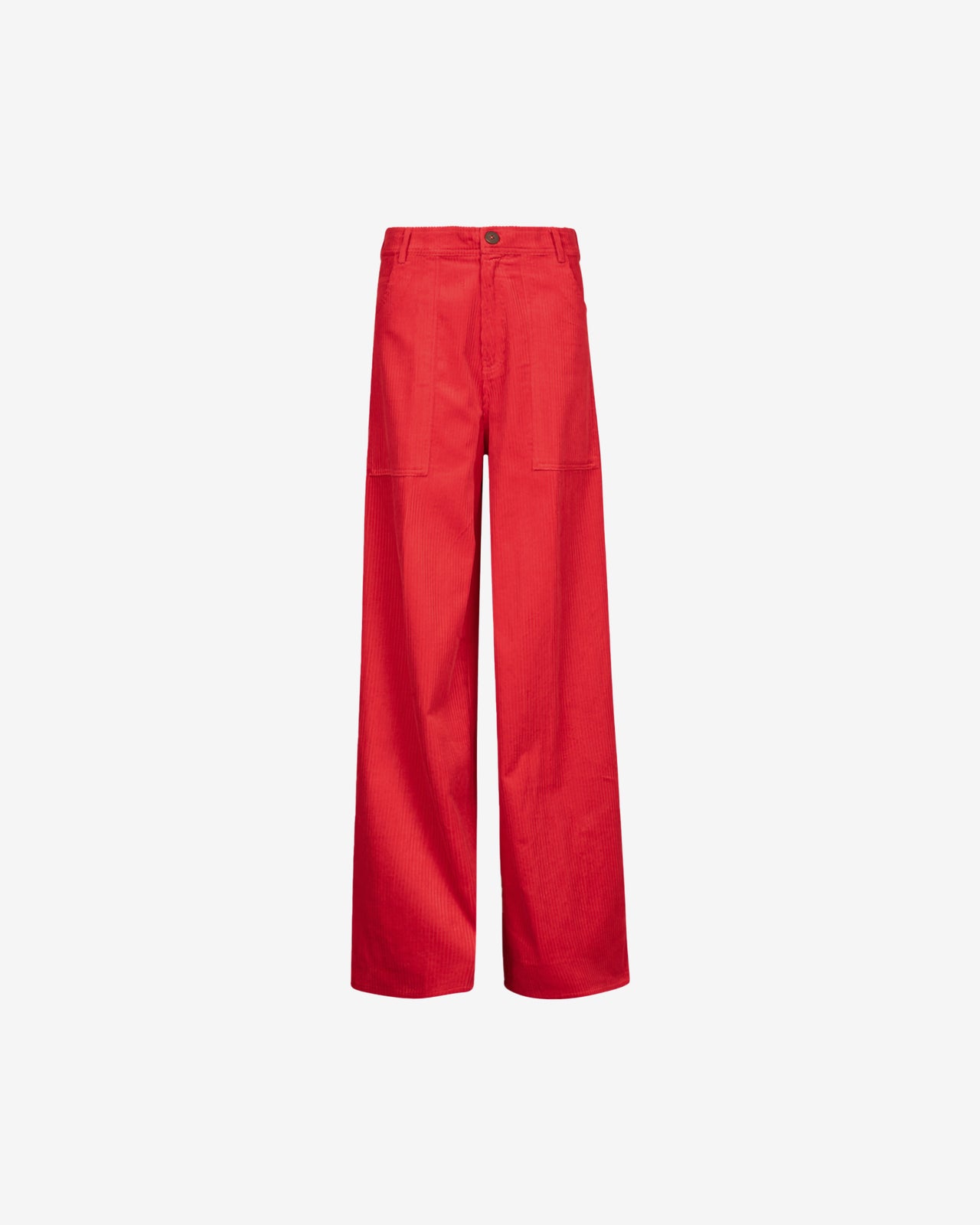 Pantalon Cyanie - Rouge : Pantalon velours côtelé rouge écarlate, coupe large, rétro - chic Mes Demoiselles - Image 7