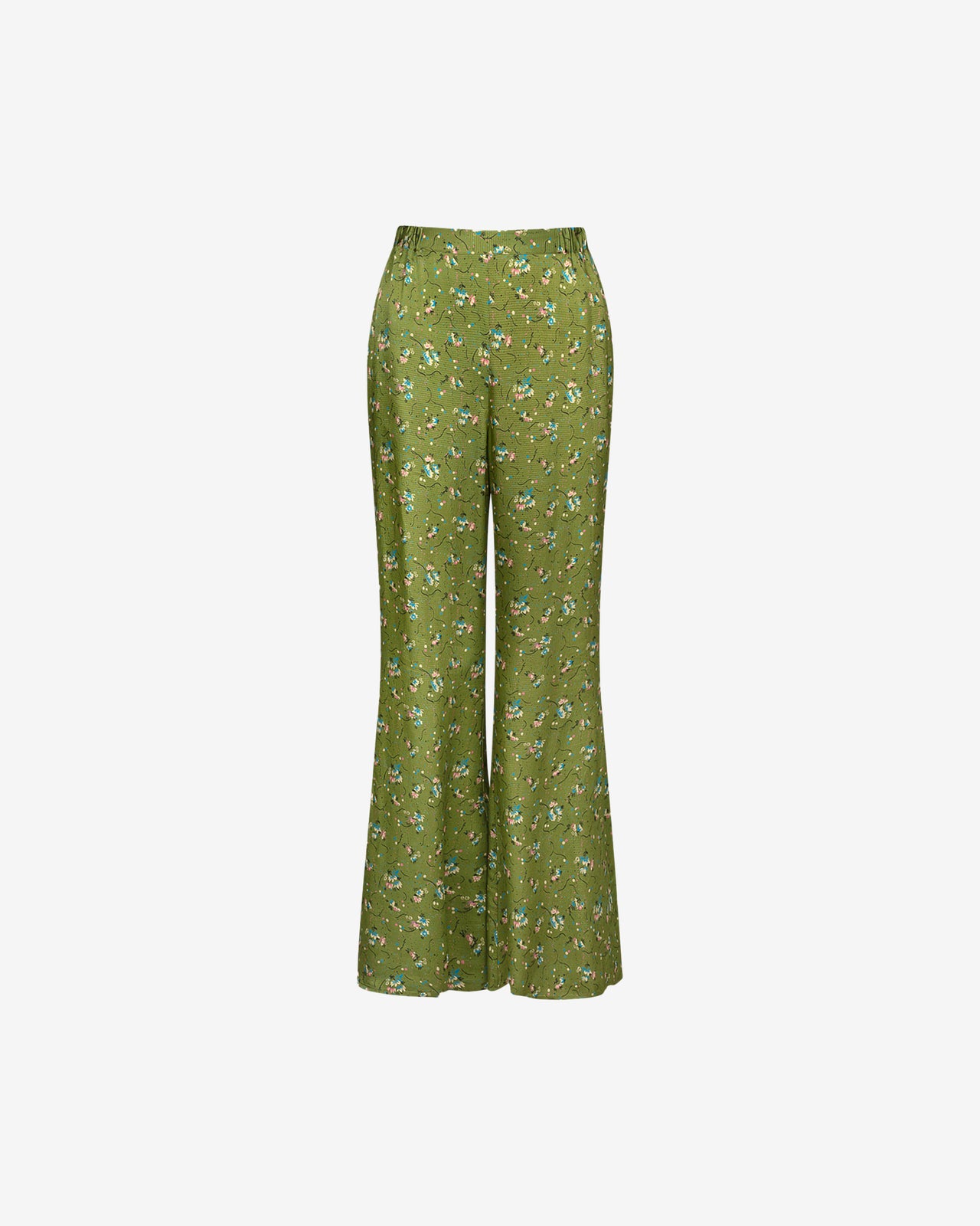 Pantalon Gan - Vert : Pantalon coupe légèrement flare, imprimé floral, taille élastiquée Mes Demoiselles - Image 6