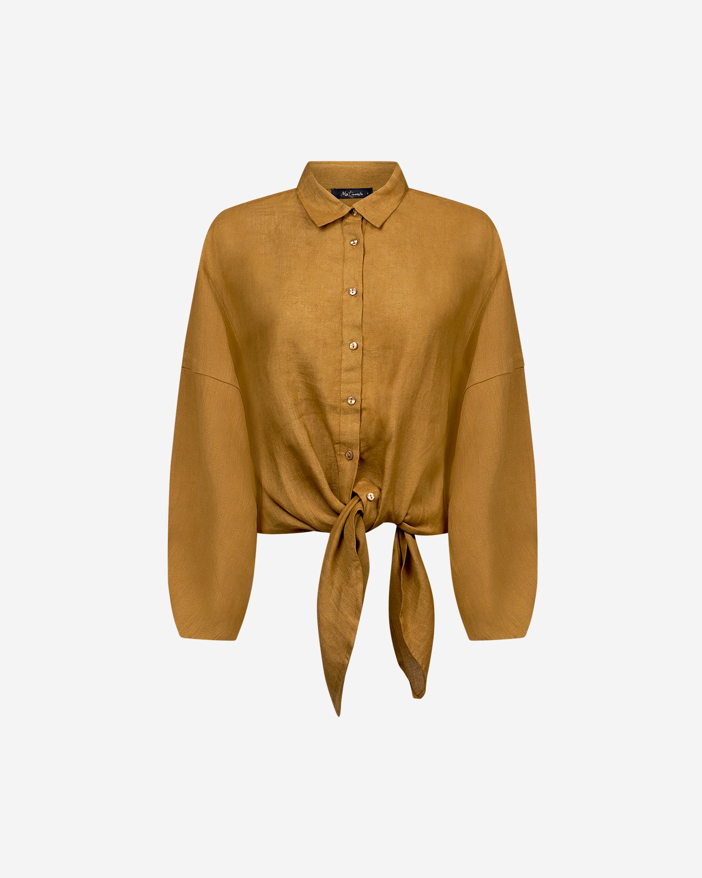 Chemise Cerea - Bronze : Chemise en lin couleur bronze à nouer Mes Demoiselles