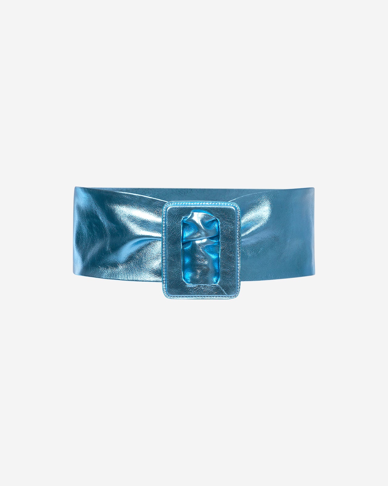 Large ceinture en cuir couleur glacier - Accessoires Mes Demoiselles - Image 2