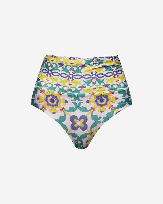 Maillot De Bain Cilento - Vert : Culotte de bain haute imprimée Mes Demoiselles - Dernière image