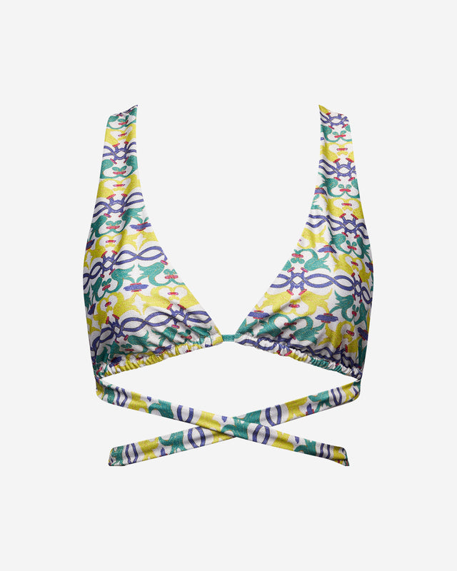 Maillot De Bain Costa - Vert : Haut de bain triangle imprimé Mes Demoiselles - Dernière image