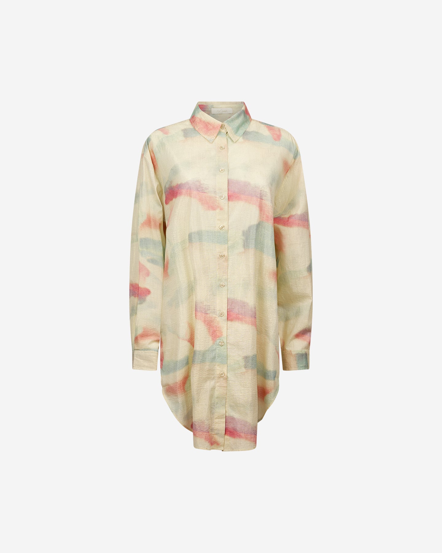 Chemise Danat - Jaune : Chemise longue en coton pastel Mes Demoiselles