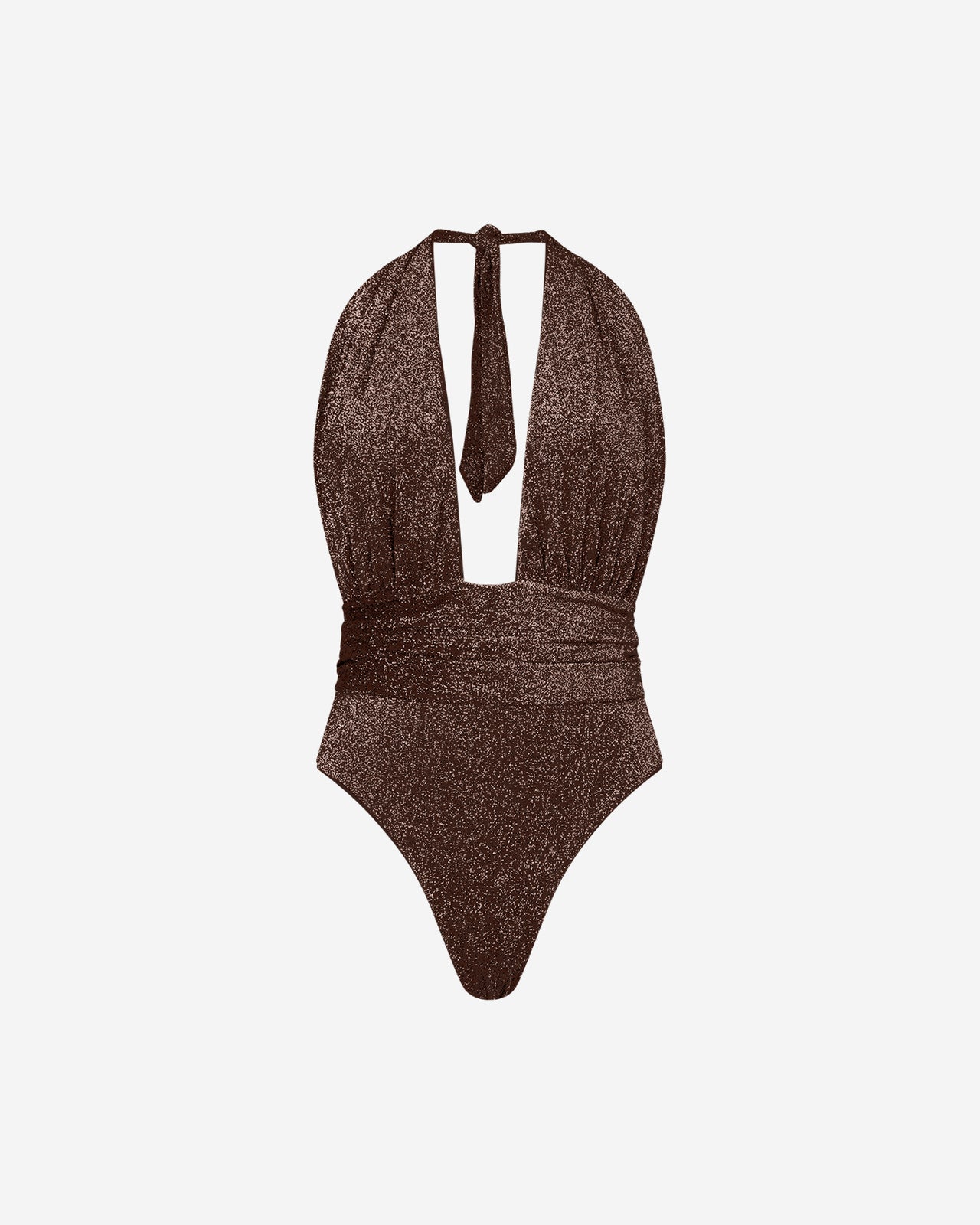 Maillot De Bain Frederique - Marron : Maillot de bain une pièce en lurex bronze Mes Demoiselles - Image 6