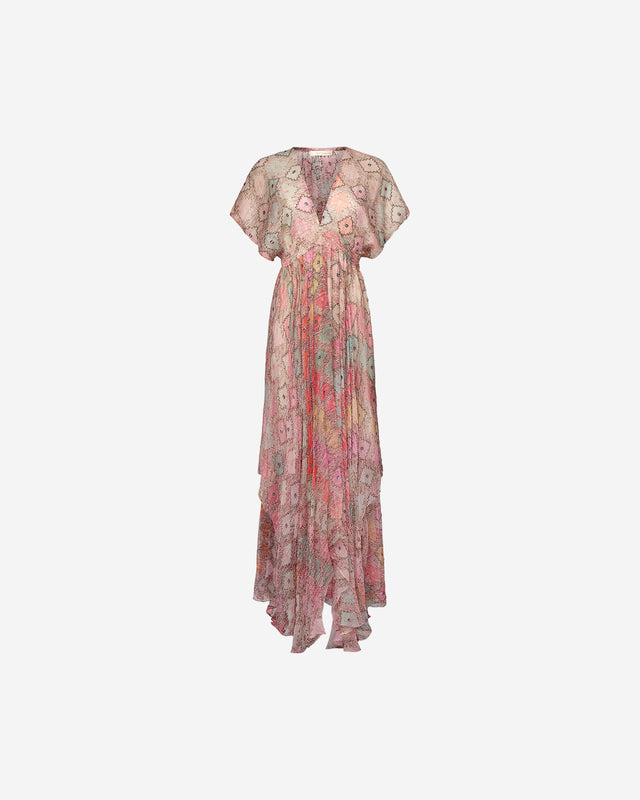 Robe Ormay - Rose : Robe longue féminine en viscose crinkled Mes Demoiselles - Dernière image