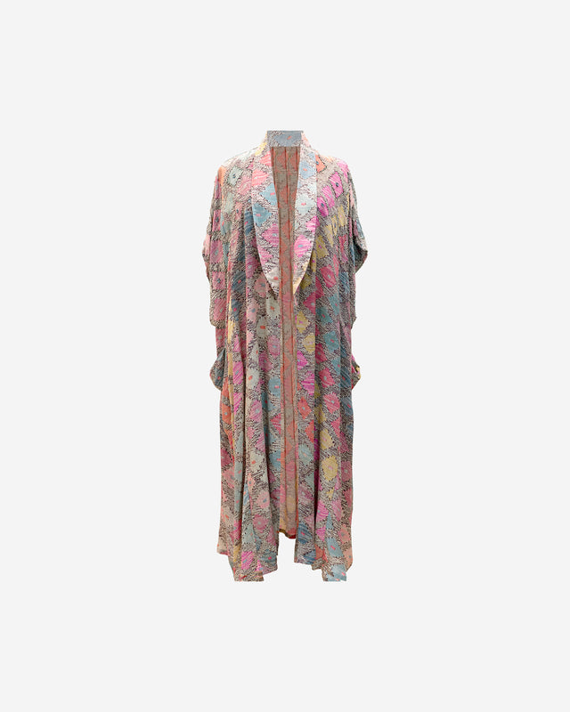 Kimono Otranto - Rose : Long kimono imprimé géométrique Mes Demoiselles - Dernière image