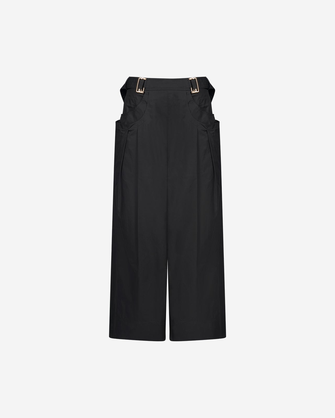 Pantalon large en popeline craquante noire - Pantalons & combinaisons Mes Demoiselles - Image 1