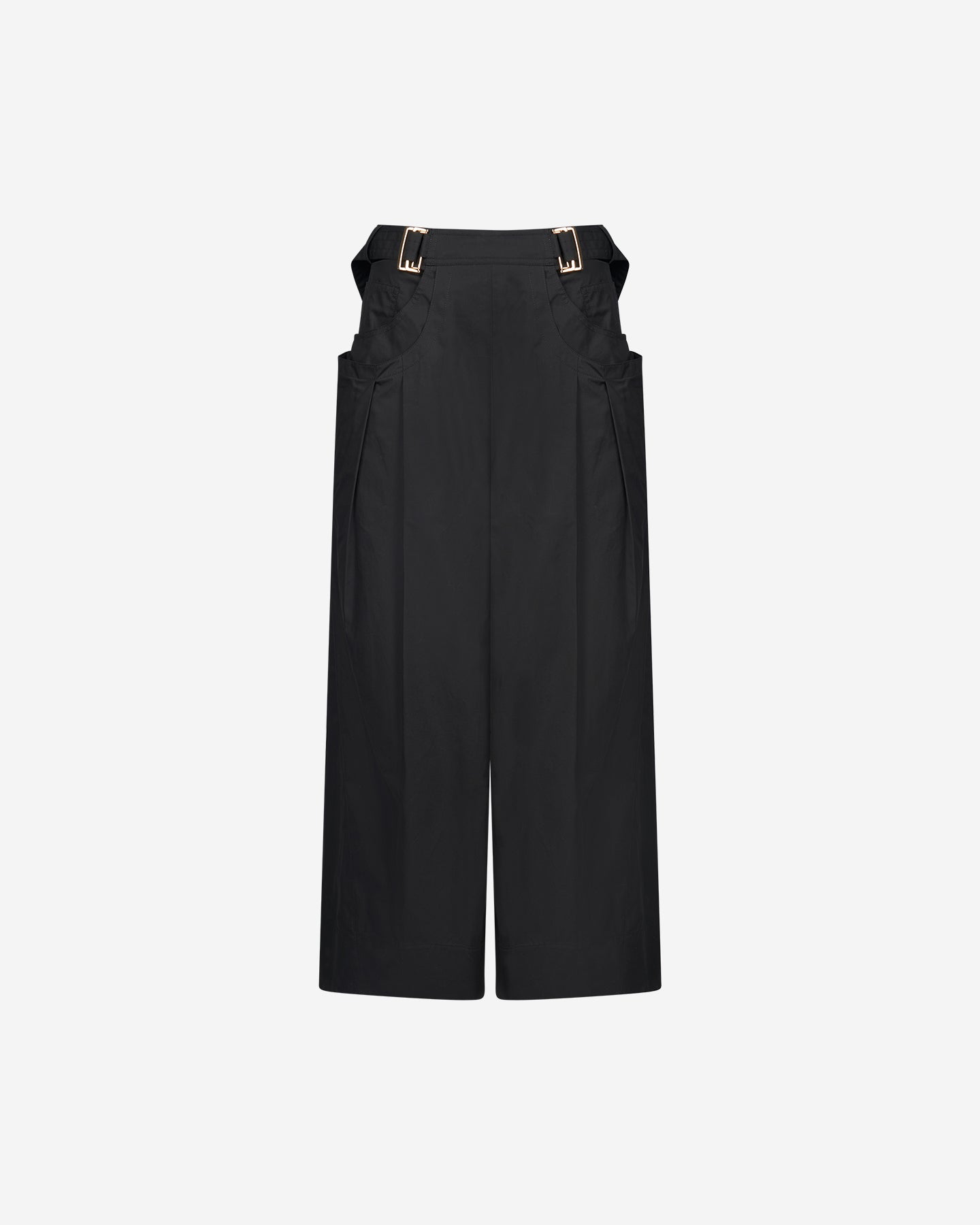 Pantalon large en popeline craquante noire - Pantalons & combinaisons Mes Demoiselles