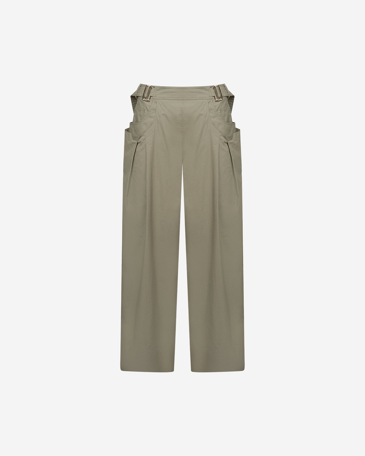 Pantalon Paline - Kaki : Pantalon large en popeline craquante kaki Mes Demoiselles - Image 6