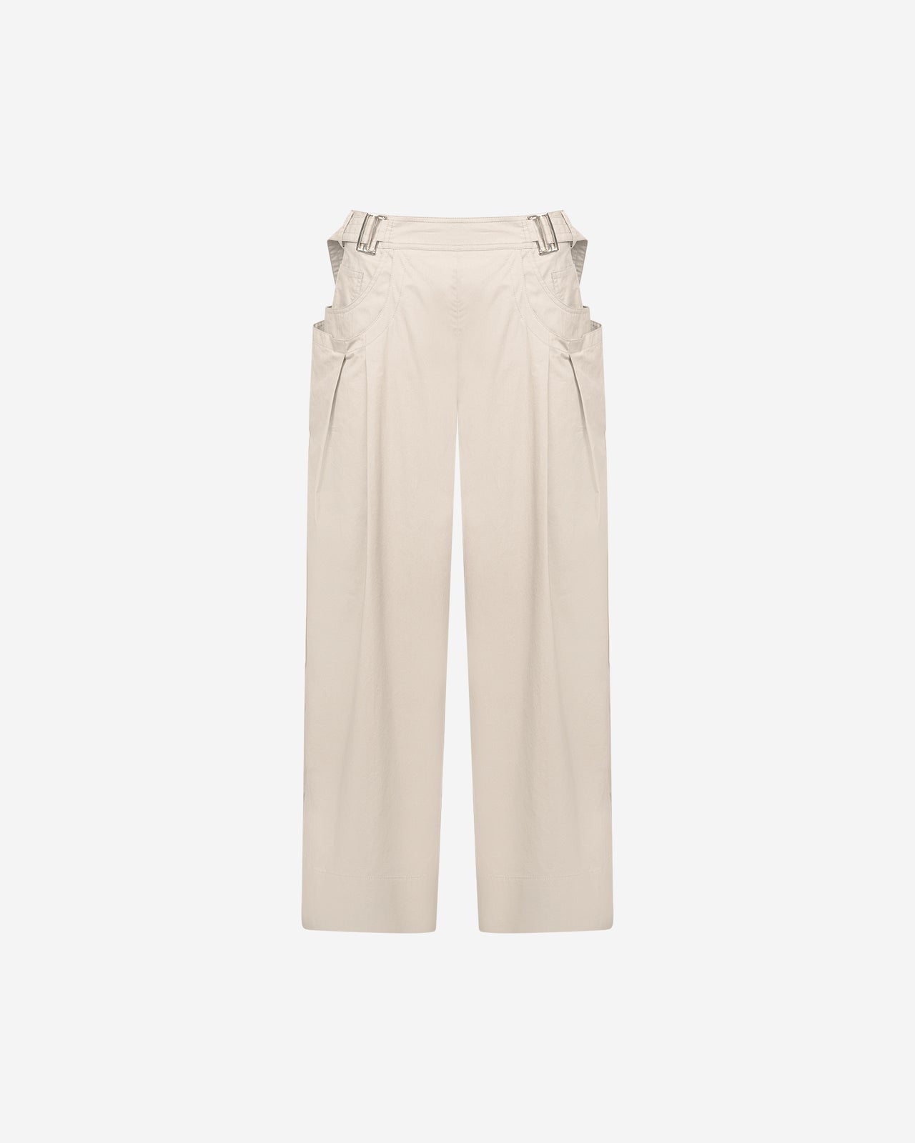 Pantalon Paline - Sable : Pantalon large en popeline craquante sable Mes Demoiselles - Image 5