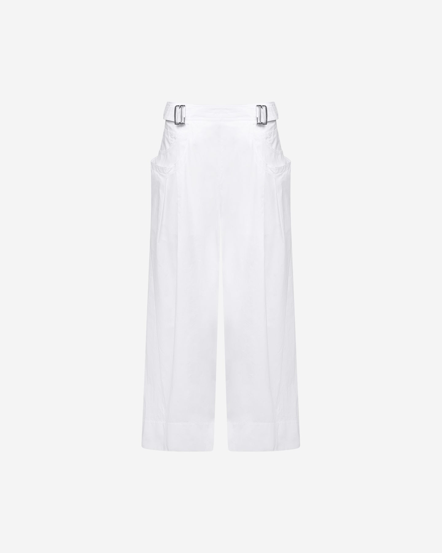 Pantalon Paline - Blanc : Pantalon large en popeline craquante blanche Mes Demoiselles