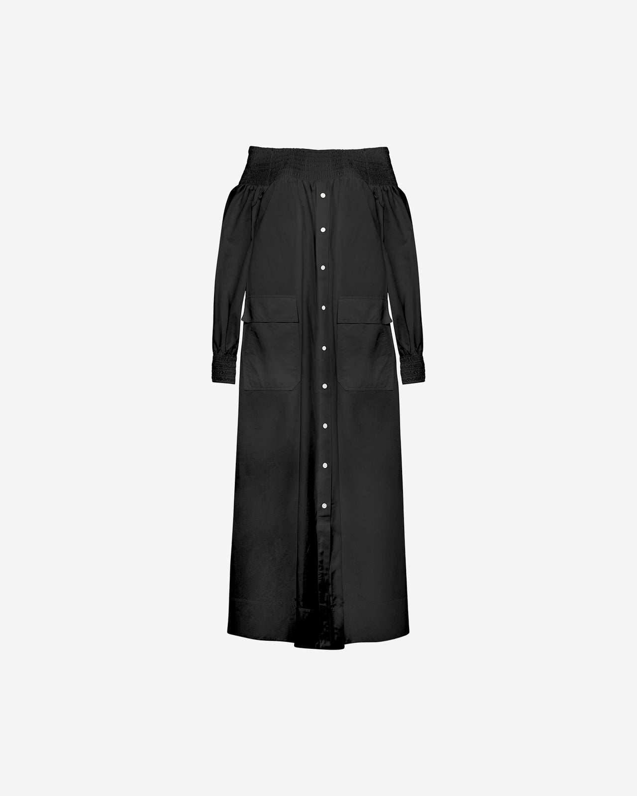 Robe Parimar - Noir : Robe longue noire en popeline de coton craquante Mes Demoiselles - Image 9