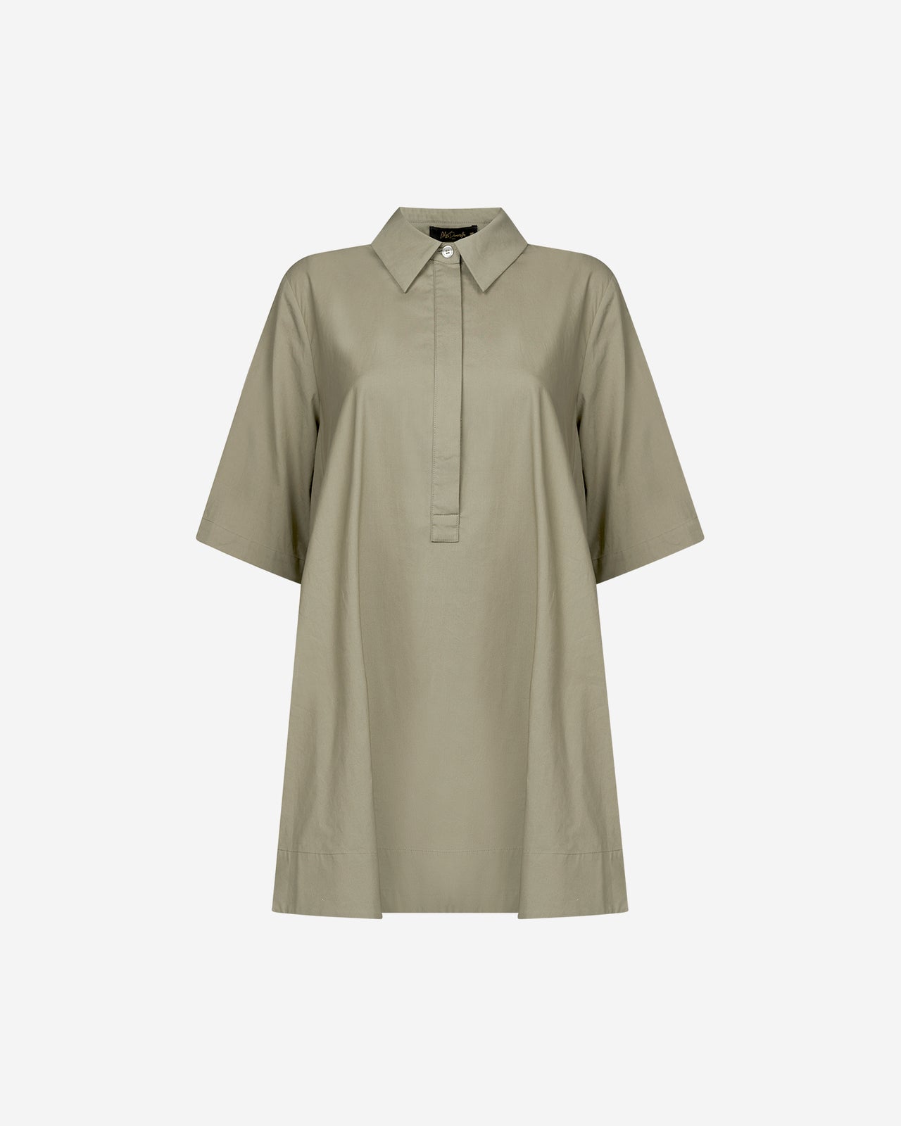 Robe Perle - Kaki : Robe courte kaki en gabardine de coton craquante Mes Demoiselles - Image 7