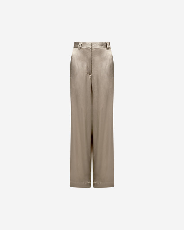 Pantalon kaki long et ample avec poches côtés - Pantalons & combinaisons Mes Demoiselles - Dernière image