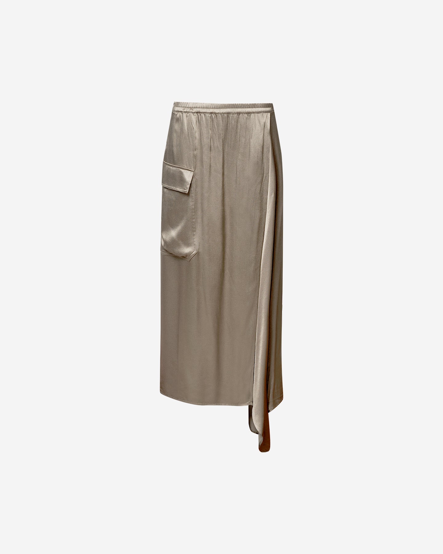 Jupe Soline - Kaki : Jupe droite en satin de viscose kaki Mes Demoiselles