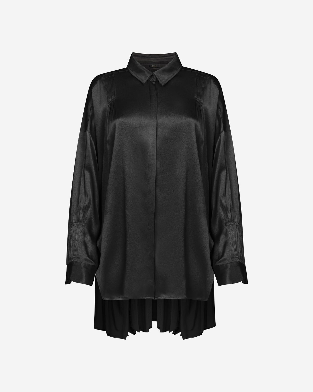 Chemise Suram - Noir : Chemise oversize en satin viscose noire Mes Demoiselles - Image 7