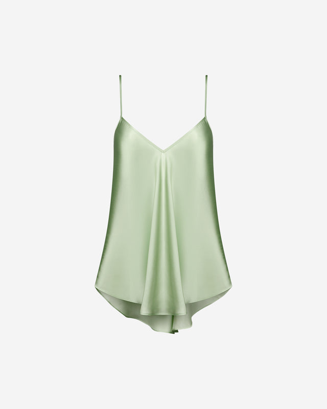 Top Tilma - Vert Clair : Délicat top en satin de soie opaline Mes Demoiselles - Dernière image