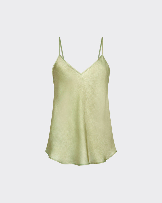 Top Opaline - Olive : Top à bretelles en soie olive Mes Demoiselles - Dernière image