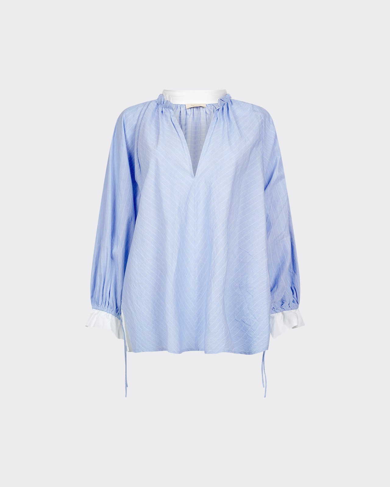 Blouse Wally - Bleu : Blouse en coton rayé grise Mes Demoiselles - Image 6