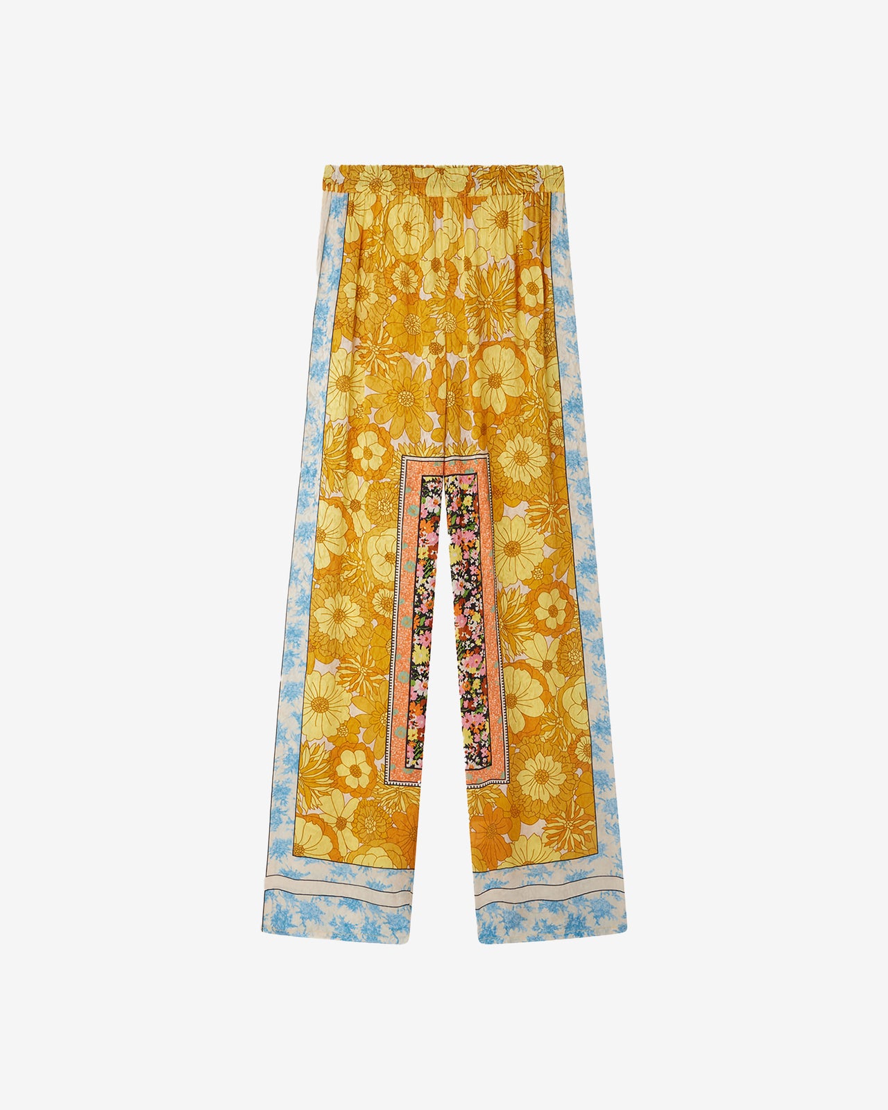 Pantalon Candy - Jaune : Pantalon souple en viscose jacquard imprimé floral Mes Demoiselles - Image 7
