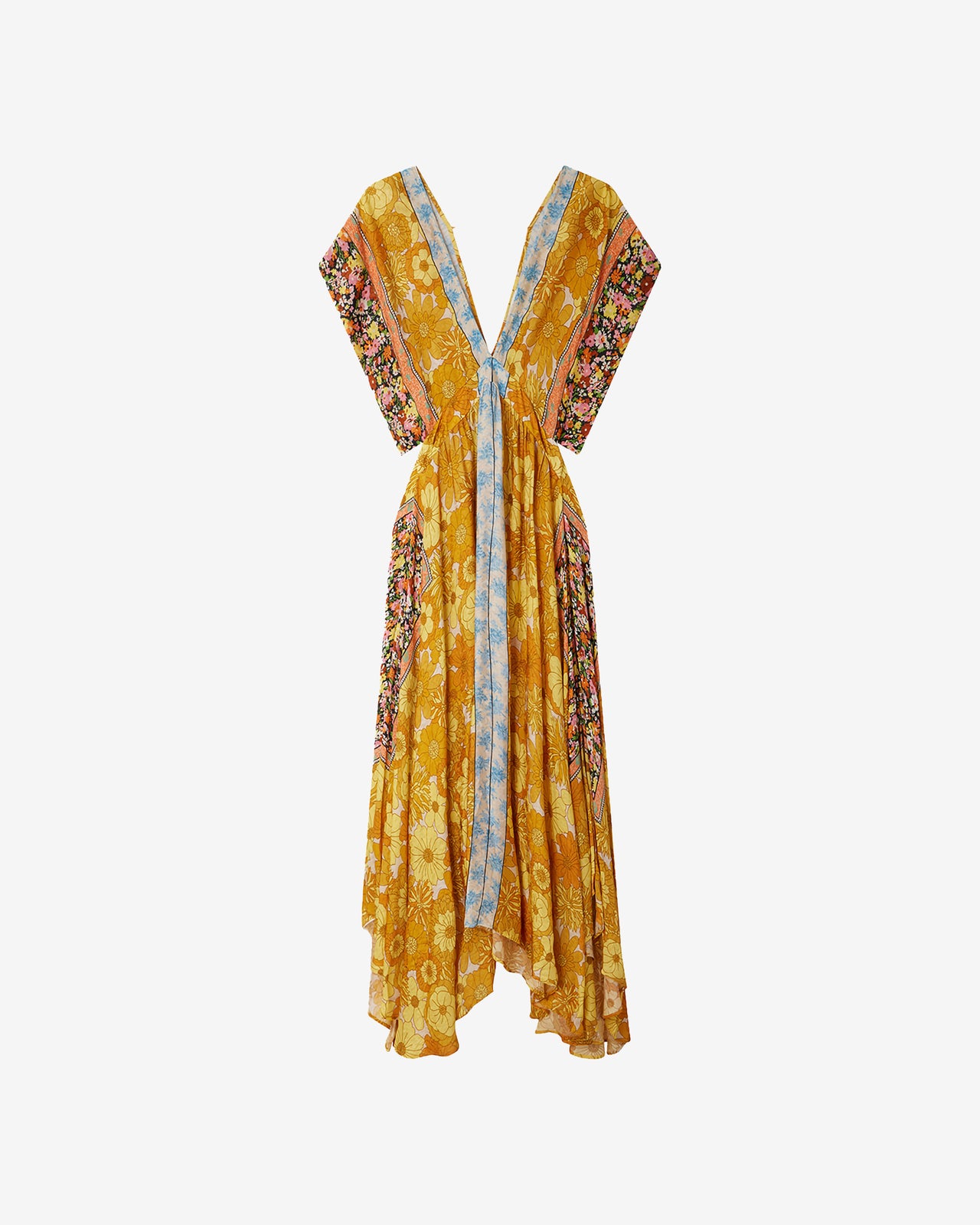 Robe Carly - Jaune : Robe longue en viscose jacquard imprimé floral Mes Demoiselles - Image 6