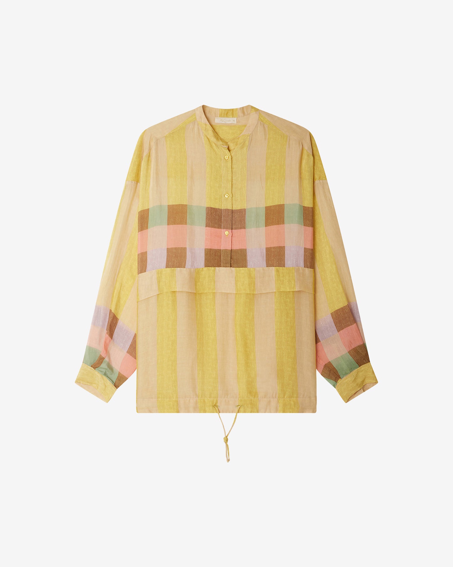 Blouse Ema - Jaune : Chemise à enfiler en gaze de modal rayé jaune Mes Demoiselles