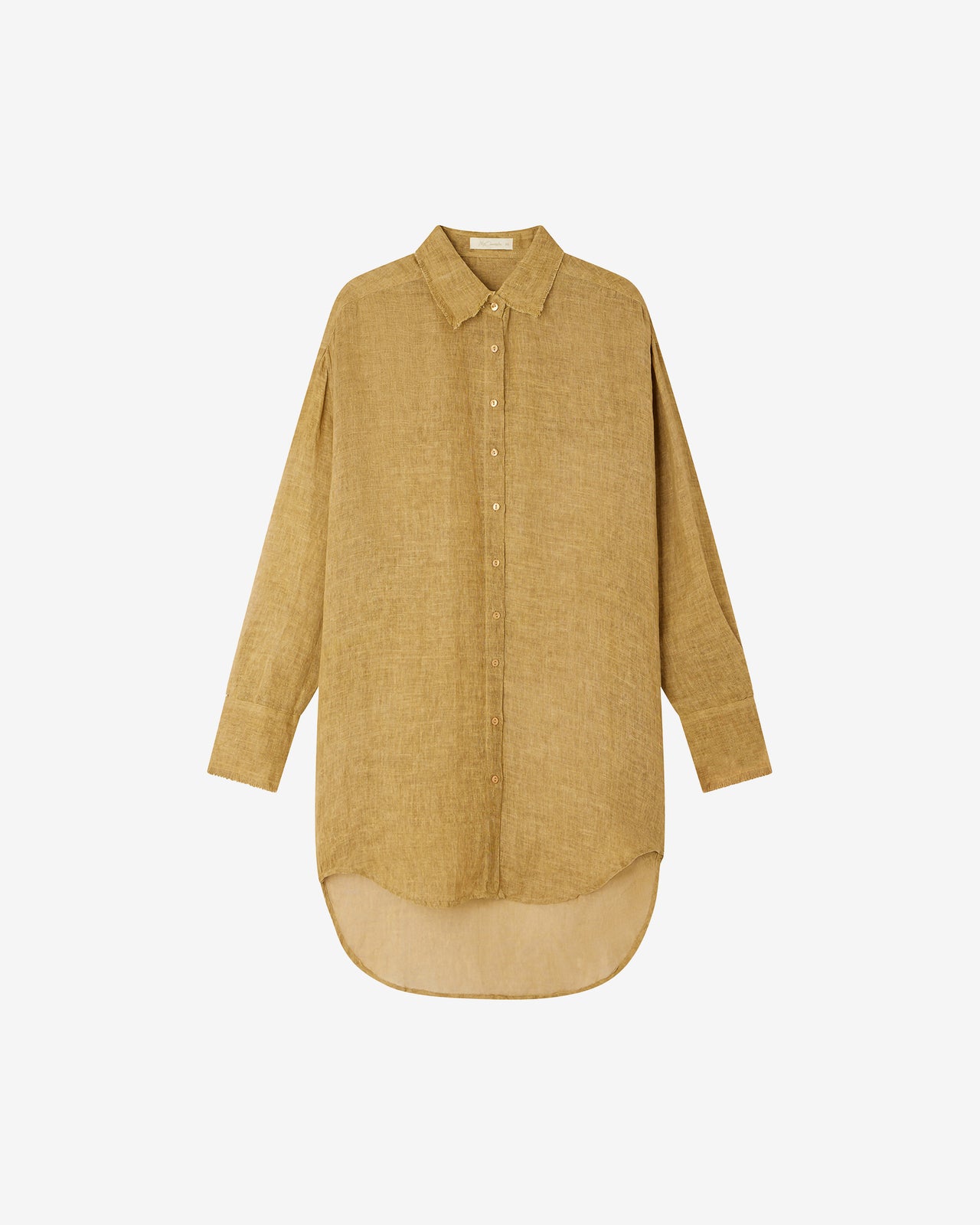 Chemise Fay - Ocre : Longue chemise en lin beige rustique Mes Demoiselles - Image 6