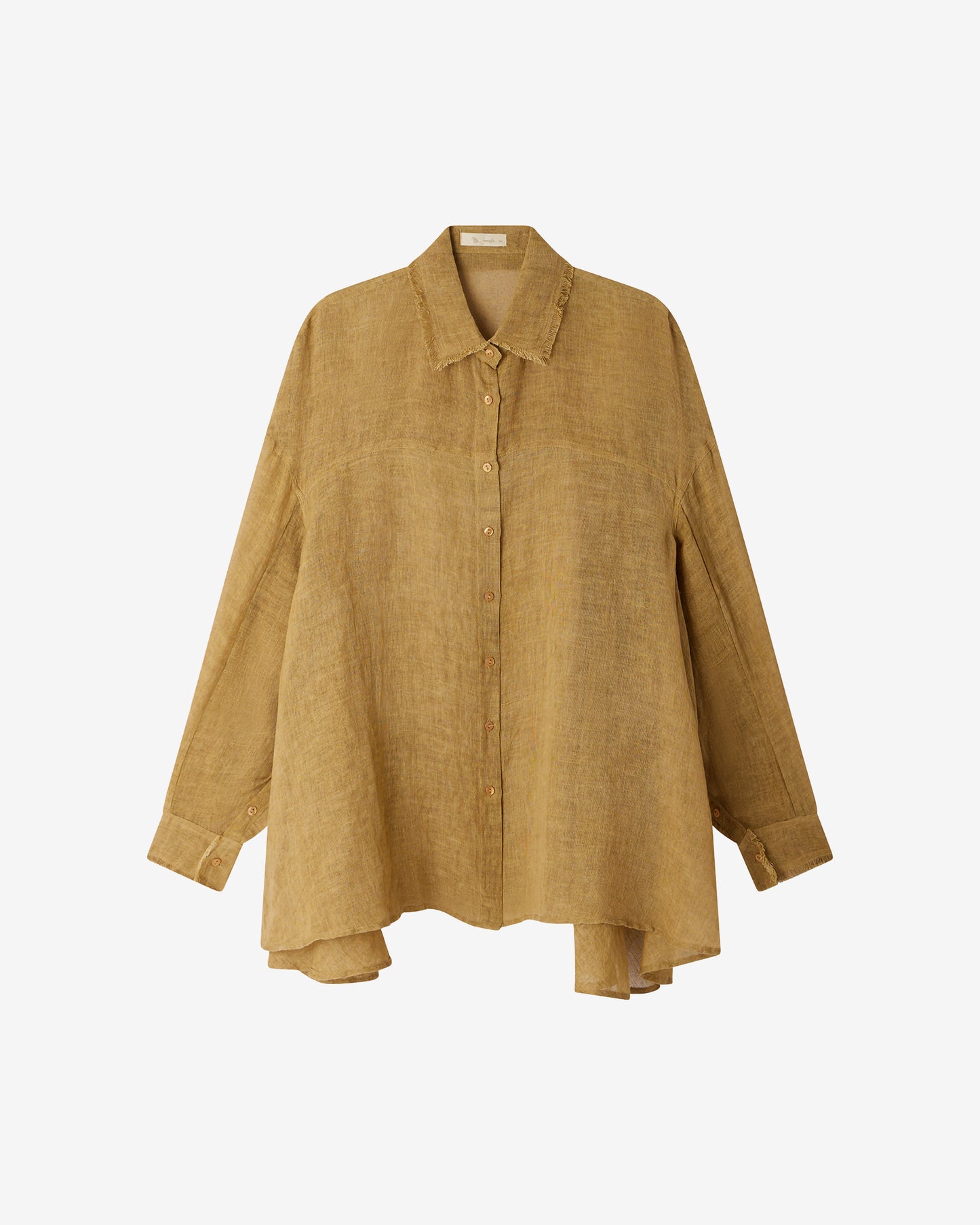 Chemise Flory - Ocre : Chemise au joli volume en lin couleur beige Mes Demoiselles