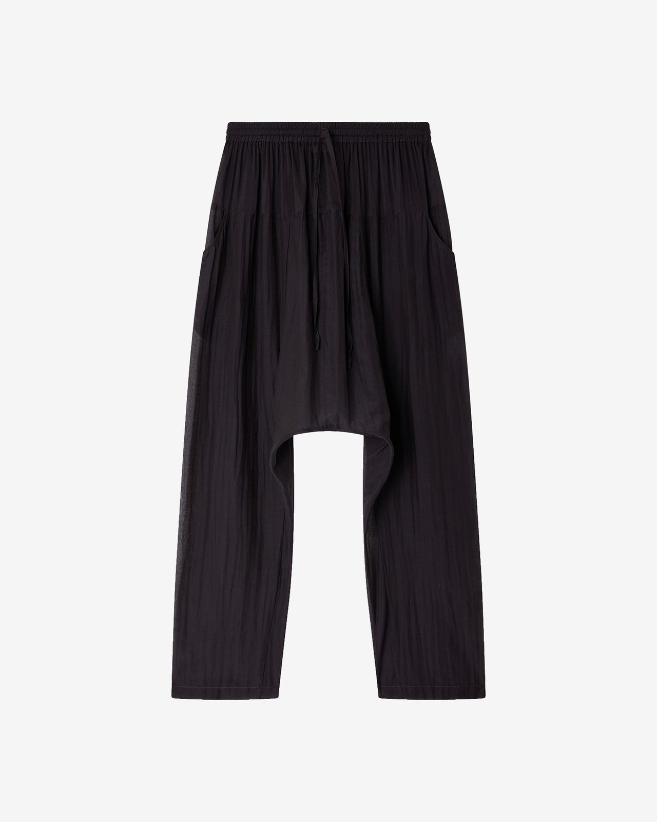 Pantalon Loana - Gris Violine : Pantalon sarouel en gaze de coton et soie grise Mes Demoiselles - Image 6