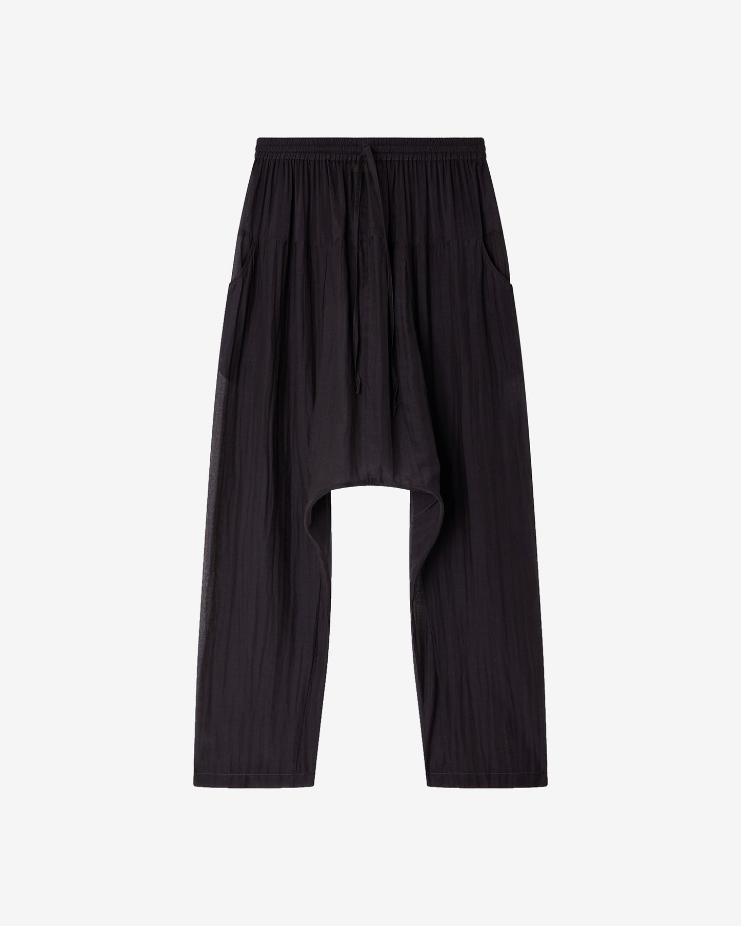 Pantalon Loana - Gris Violine : Pantalon sarouel en gaze de coton et soie grise Mes Demoiselles