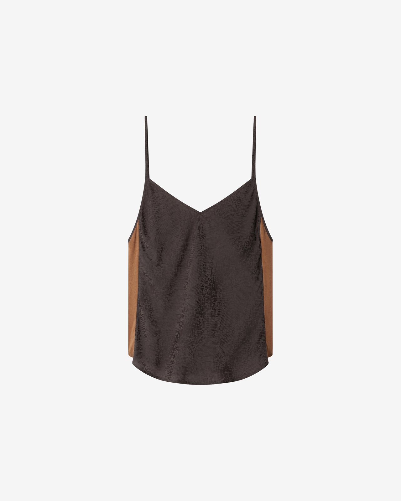 Top Loane - Noir : Top en jacquard satin noir imprimé reptile Mes Demoiselles - Image 7