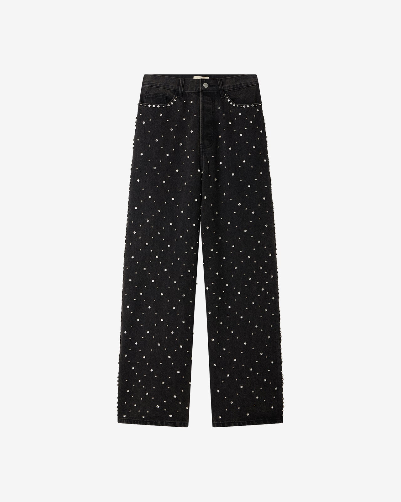 Jeans Manny - Noir : Jean oversize noir avec détails argentés Mes Demoiselles - Image 6