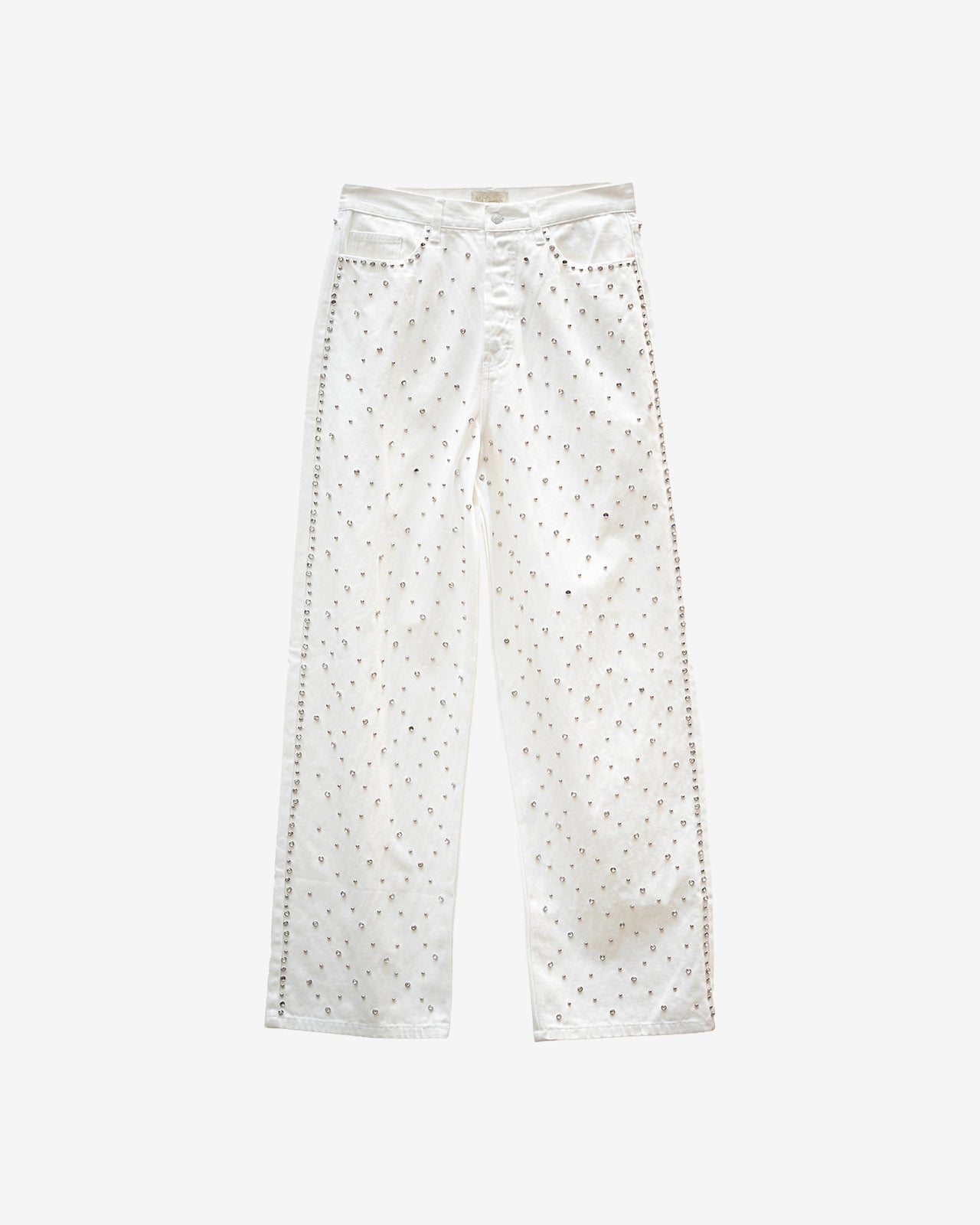Jeans Manny - Blanc : Jean oversize blanc avec détails argentés Mes Demoiselles - Image 6